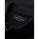 Ombre Men's polo shirt with zip neckline - black | Shoptok.si
