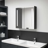 vidaXL led kopalniška omarica z ogledalom sijoče črna 62x14x60 cm | Shoptok.si
