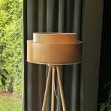  duolla - podna lampa wood boho 1xE27/15W/230V prečnik 45 cm bakarna/braon/bež | Eponuda.com