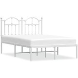The Living Store Kovinski posteljni okvir z vzglavjem bel 120x190 cm - Posteljni Okvir, (21531994) | Shoptok.si