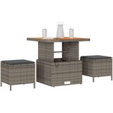  3-dijelni set za blagovanje u vrtu s jastučićima sivi poli ratan akacija | shoptok.hr