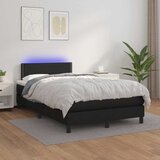  box spring s madracem LED crni 120 x 190 cm umjetna koža | shoptok.hr