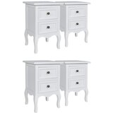 Maison Chic štiri delni komplet Nočne omarice - Nočne mize z 2 predaloma MDF bele barve, (21686990) Cene