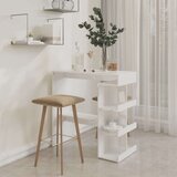 vidaXL Barska miza s policami visok sijaj bela 100x50x101,5 cm | Shoptok.si