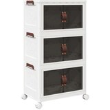 vidaXL Složiva kutija za pohranu kotačima 3razine 28 L 48,5x29,5x86 cm | shoptok.hr