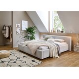 Meise Möbel Oblazinjena zakonska postelja brez letvenega dna 140x200 cm v srebrni barvi Cube – | Shoptok.si