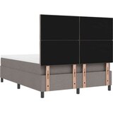 vidaXL postelja z vzmetnico in banketom Taupe 140x200 cm Tkanina, (22083737) | Shoptok.si