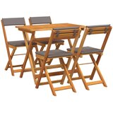 Bistro set s jastukom 5 pcs Prirodna nafta Čvrsto drvo akacije | Eponuda.ba