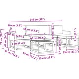  Set vanjskih sofa 6 pcs Prirodna i krem Poliester | shoptok.hr