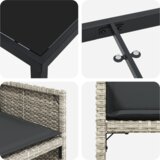 vidaXL 9-delni vrtni jedilni set z blazinami svetlo siva poly ratan | Shoptok.si