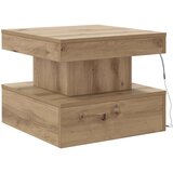 vidaXL Stolić za kavu s LED svjetlima boja hrasta artisan 50x50x40 cm | shoptok.hr
