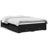 Maison Chic Posteljni okvir - Dvoposteljna postelja - Zakonska postelja s predali črn 120x190 cm inženirski les, (21694896) | Shoptok.si