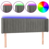 Maison Chic led posteljno vzglavje - vzglavna omarica - nočna omarica svetlo sivo 147x16x78/88 cm žamet, (21708091) Cene