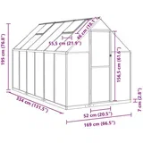 Rastlinjak z okvirjem zelen 334x169x195 cm aluminij
