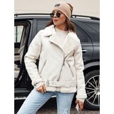 DStreet NORFDIMA women&#039;s leather jacket with fur white | Shoptok.si
