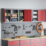  Set Alatnog Ormarića i Ploče s Kuka 4 Dijela Montirano na Zidu Crveni Metal | shoptok.hr