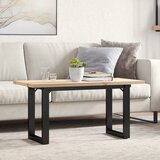 vidaXL Klubska mizica O okvir 90x40x45,5 cm trdna borovina lito železo Cene