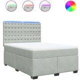 vidaXL Box spring postelja z vzmetnico svetlo siva 140x200 cm žamet, (21304880) Cene