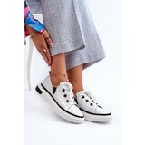 S. BARSKI White Leather Women's Lacquered Sneakers D&A LR535 | Shoptok.si