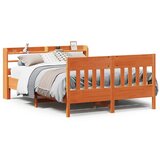 Maison Chic Posteljni okvir - Dvoposteljna postelja - Zakonska postelja brez vzmetnice voščeno rjav 120x190 cm borovina-J13189, (21769159) | Shoptok.si