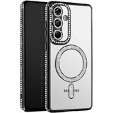 AVIZAR Diamantno ohišje za Samsung Galaxy A56 MagSafe Obris Strass, Črna, (5000016422) | Shoptok.si