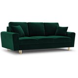 Cosmopolitan Design Zelena žametna raztegljiva sedežna garnitura s prostorom za shranjevanje 235 cm Kyoto – | Shoptok.si
