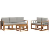  Set vanjskih sofa 6 kom. Prirodna i svijetlo siva | shoptok.hr