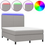  box spring s madracem LED svjetlosivi 140x190 cm tkanina | shoptok.hr