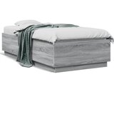  Okvir za krevet s LED svjetlima siva Sonoma 90 x 190 cm drveni | Eponuda.com