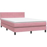Box Spring krevet s madracem i LED ružičasti 160x220 cm baršun | shoptok.hr
