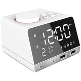 Generic Budilka, radio zvočnik z uro z dvojnim dremežem, USB polnilna vrata, Aux Tf Play, termometer, veliko ogledalo, LED, možnost zatemnitve, (21125807) Cene
