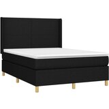  Box spring postelja z vzmetnico LED črna 140x200 cm blago, (20846772) | Shoptok.si