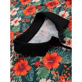 Ombre Cotton polo shirt with floral print - black | Shoptok.si
