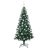 vidaXL Umjetno predsvijetljeno božićno drvce Zelena 180 cm PVC i metal | shoptok.hr