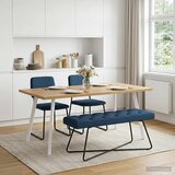  Klupa s gumbastim tkanjem Plava 110 x 40 x 46 cm Tkanina | shoptok.hr