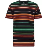 Iriedaily Majica 'Santo' temno zelena / oranžna / temno rdeča / črna