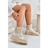 Kesi Women's high platform sneakers light beige Kernia Cene