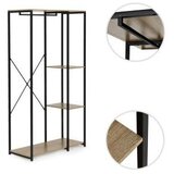 ModernHome GIC-HS901D-15 – Samostojeći stalak za odjeću s policama za obuću, 90 × 40 × 167 cm, svijetli hrast/crna | shoptok.hr