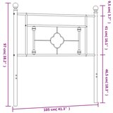  Metalno uzglavlje bijelo 100 cm | shoptok.hr