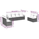 vidaXL 8-dijelni set vrtnih sofa od poliratana s jastucima crni | shoptok.hr