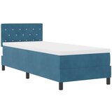 vidaXL Box Sprung Krevet s Madracem Tamno Plave Boje 80x200 cm Baršun | shoptok.hr