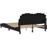 VidaXL Posteljni okvir z vzglavjem črn 140x200 cm umetno usnje Slike