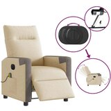 Električni masažni naslonjač od tkanine krem | shoptok.hr