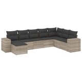 Maison Chic Seti vrtnega pohištva - Vrtna garnitura - Vrtni pohištvo set 8-delna z blazinami sv. siv poli ratan, (21800281) | Shoptok.si