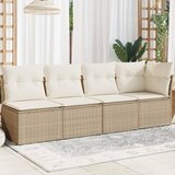 Maison Chic Vrtni kavč - Zunanji kavč z blazinami 4-sedežni bež poli ratan, (22043913) | Shoptok.si