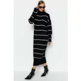 Trendyol Black Wide Fit Maxi Knitwear Turtleneck Dress
