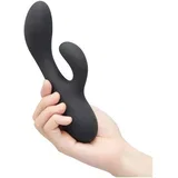 Soft Rabbit - 2-motorski vibrator s klitoralnim rukačem (crni)