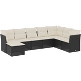 Maison Chic Seti vrtnega pohištva - Vrtna garnitura - Vrtni pohištvo set 8-delna z blazinami črn poli ratan, (21799332) | Shoptok.si