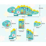  Stenska aktivnost z dinozavri za malčke, 11-v-1 Montessori lesena senzorična stenska igrača, zelena | Shoptok.si