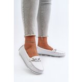 S. BARSKI White Women's Leather Moccasins With Decoration S.Barski LR339 | Shoptok.si